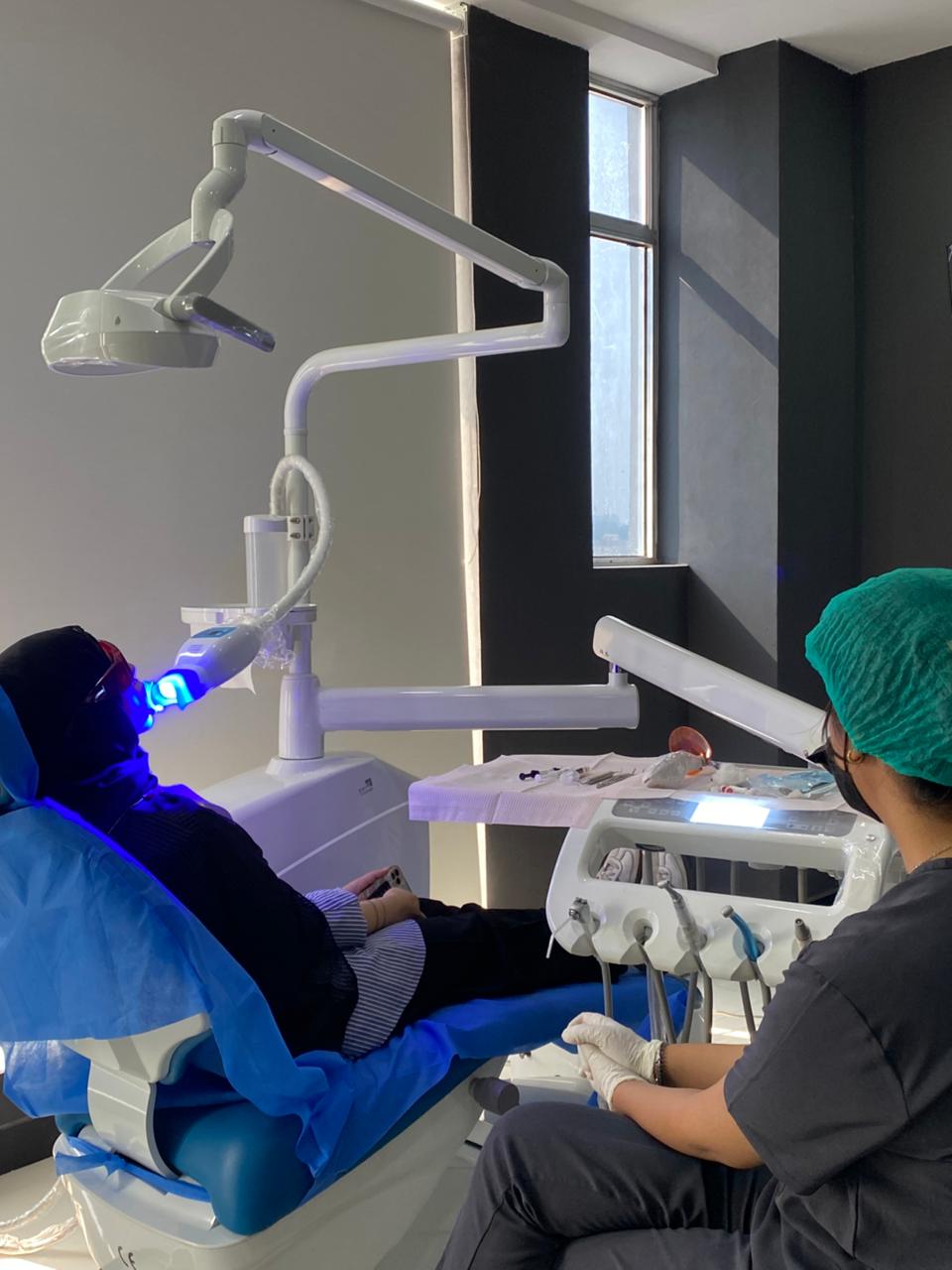 Patient on dental chair at Smile Haus Dentistry
